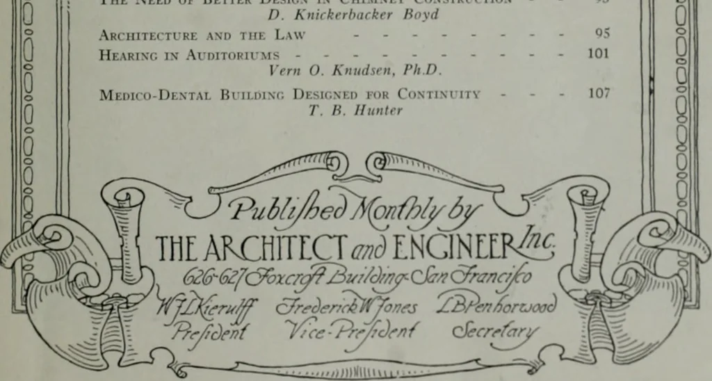 An illustration from Architect and engineer, 1905, leaf 6