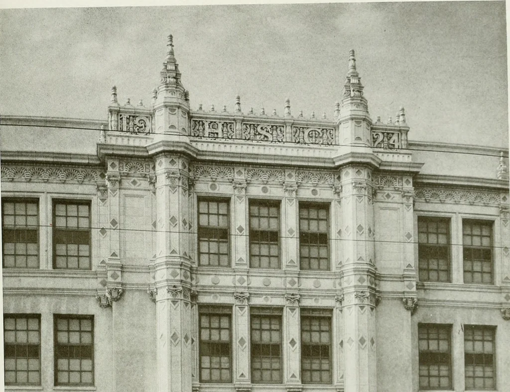An illustration from Architect and engineer, 1905, leaf 394