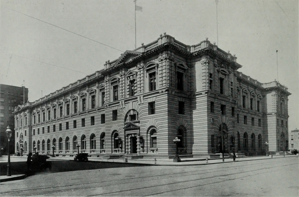 An illustration from Architect and engineer, 1905, leaf 105