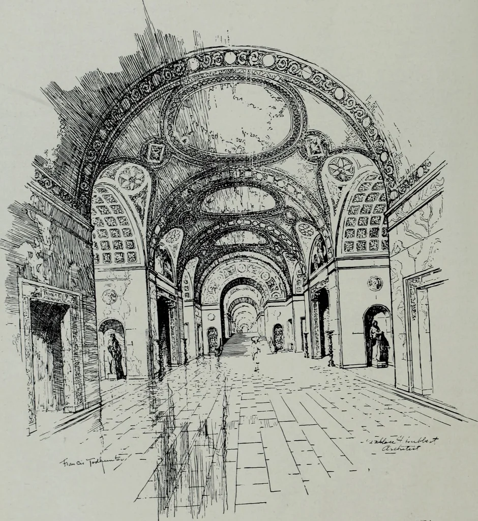An illustration from Architect and engineer, 1905, leaf 107