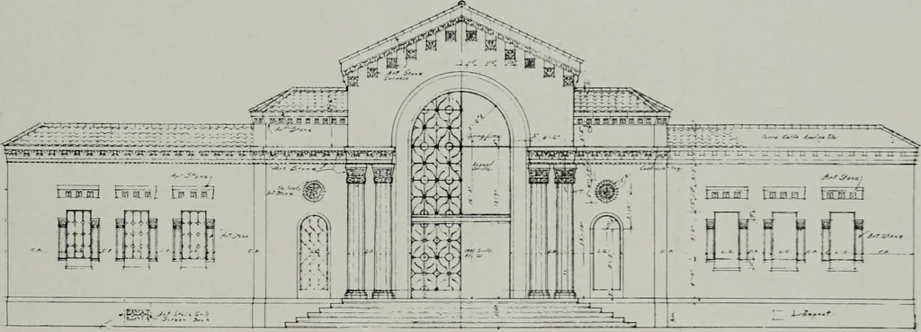 An illustration from Architect and engineer, 1905, leaf 112