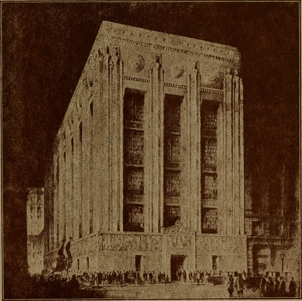 An illustration from Architect and engineer, 1905, leaf 458