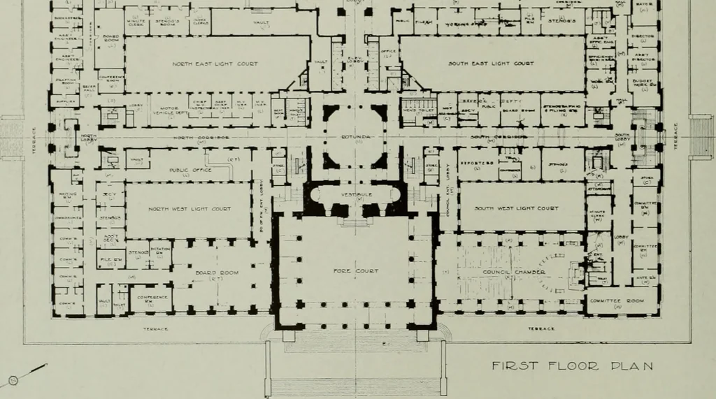 An illustration from Architect and engineer, 1905, leaf 141