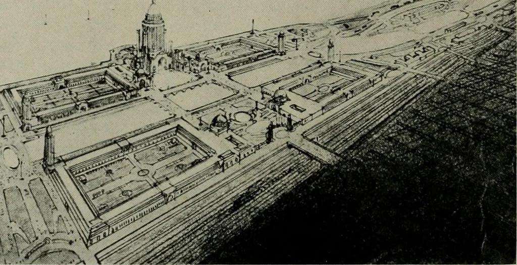 An illustration from Architect and engineer, 1905, leaf 179