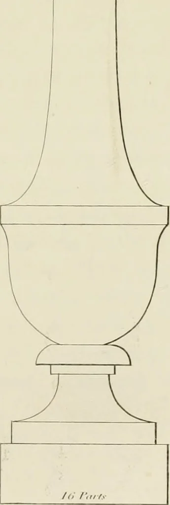 An illustration from The architect, or practical house carpenter : Illustrated by sixty-four engravings, which exhibit the orders of architecture, and other elements of the art, designed for the use of carpenters and builders, 1850, leaf 110