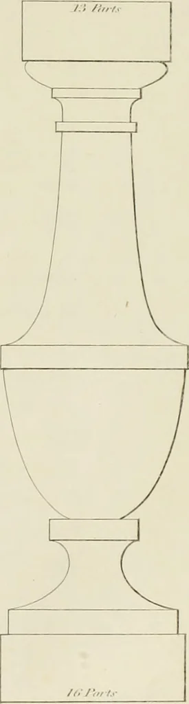 An illustration from The architect, or practical house carpenter : Illustrated by sixty-four engravings, which exhibit the orders of architecture, and other elements of the art, designed for the use of carpenters and builders, 1850, leaf 110