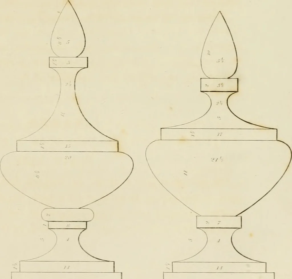 An illustration from The architect, or practical house carpenter : Illustrated by sixty-four engravings, which exhibit the orders of architecture, and other elements of the art, designed for the use of carpenters and builders, 1850, leaf 120