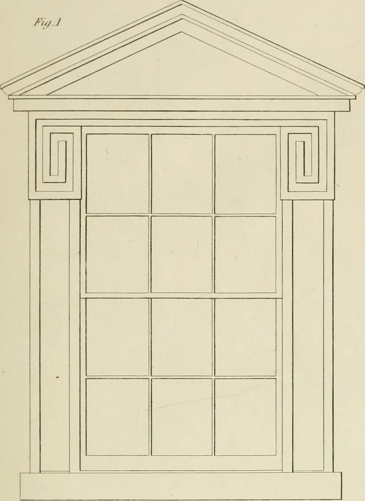 An illustration from The architect, or practical house carpenter : Illustrated by sixty-four engravings, which exhibit the orders of architecture, and other elements of the art, designed for the use of carpenters and builders, 1850, leaf 140