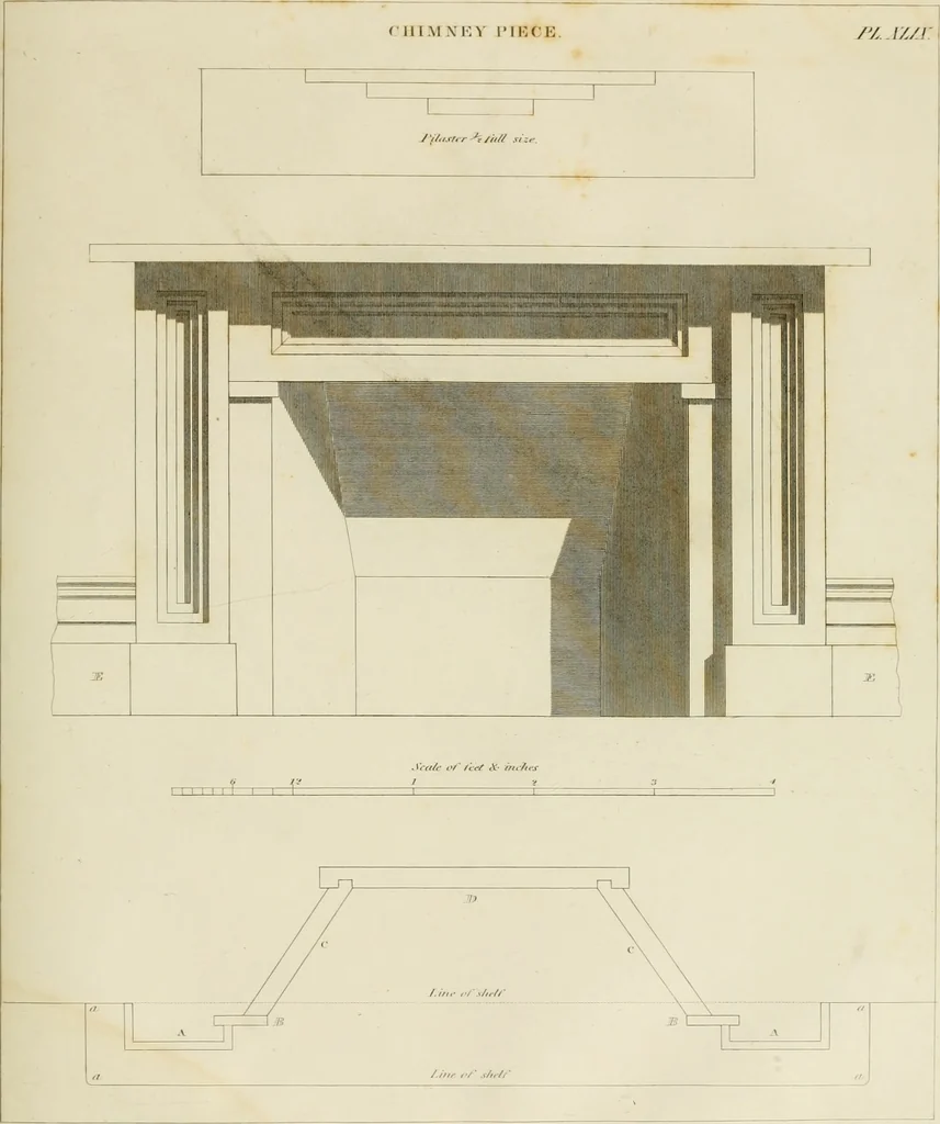 An illustration from The architect, or practical house carpenter : Illustrated by sixty-four engravings, which exhibit the orders of architecture, and other elements of the art, designed for the use of carpenters and builders, 1850, leaf 182