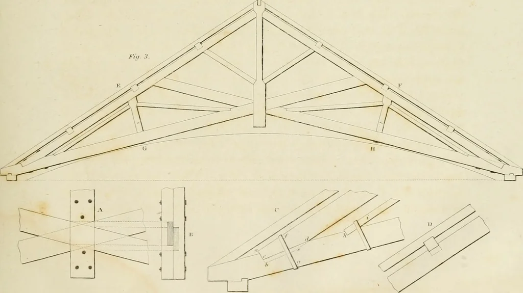 An illustration from The architect, or practical house carpenter : Illustrated by sixty-four engravings, which exhibit the orders of architecture, and other elements of the art, designed for the use of carpenters and builders, 1850, leaf 198