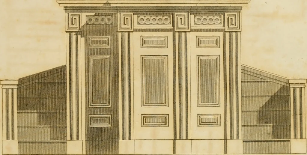 An illustration from The architect, or practical house carpenter : Illustrated by sixty-four engravings, which exhibit the orders of architecture, and other elements of the art, designed for the use of carpenters and builders, 1850, leaf 242