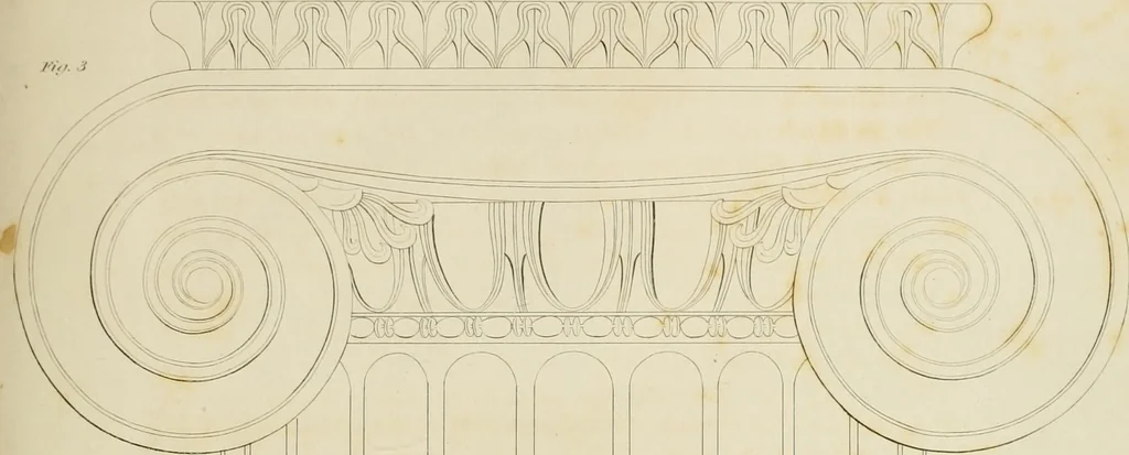 An illustration from The architect, or practical house carpenter : Illustrated by sixty-four engravings, which exhibit the orders of architecture, and other elements of the art, designed for the use of carpenters and builders, 1850, leaf 64
