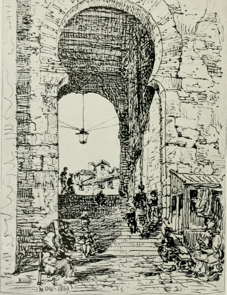 An illustration from An architect's note-book in Spain : principally illustrating the domestic architecture of that country, 1872, leaf 187