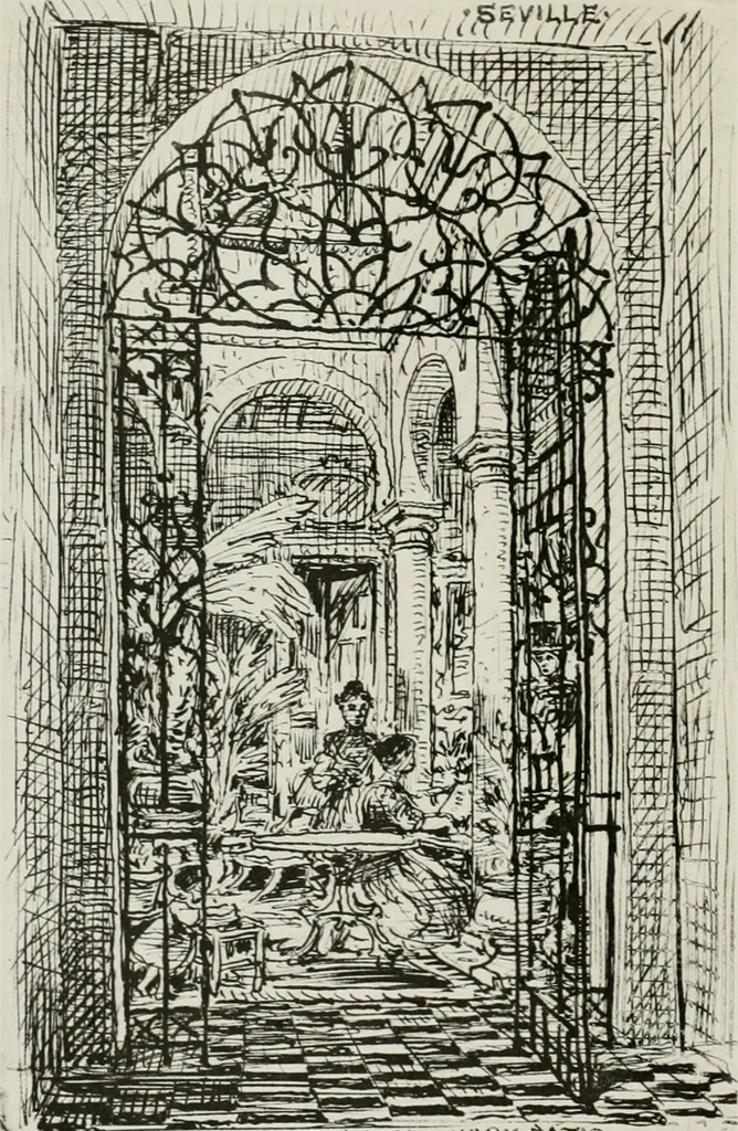 An illustration from An architect's note-book in Spain : principally illustrating the domestic architecture of that country, 1872, leaf 271