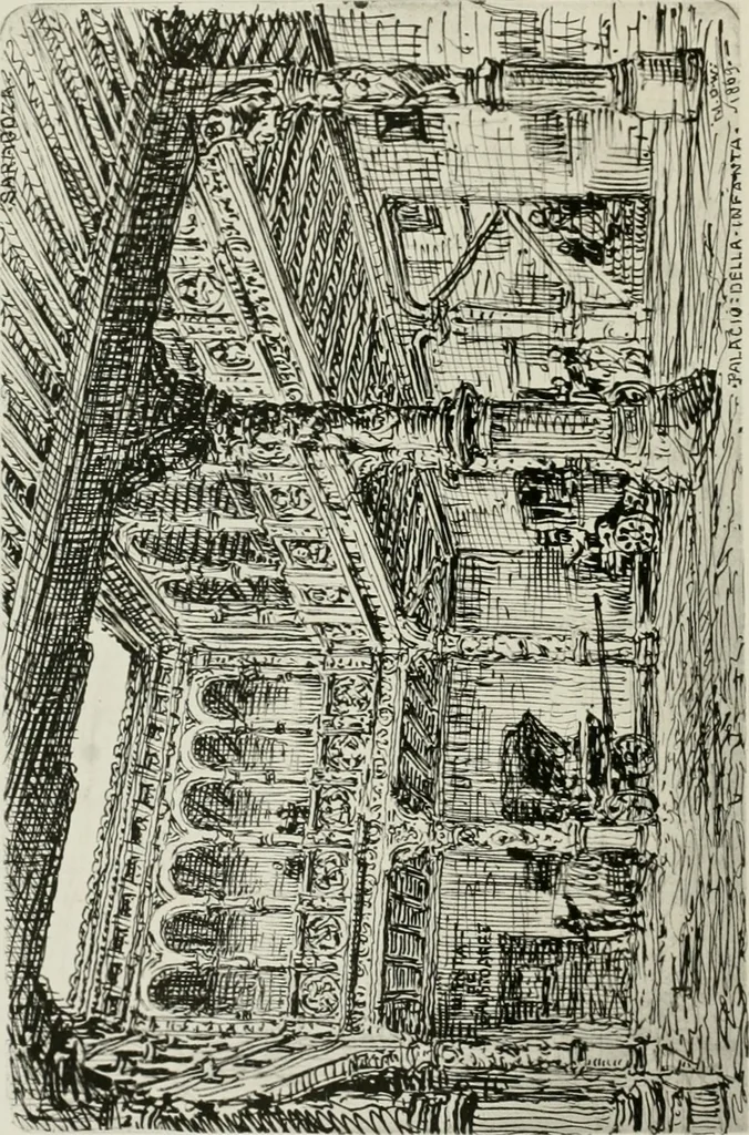 An illustration from An architect's note-book in Spain : principally illustrating the domestic architecture of that country, 1872, leaf 375