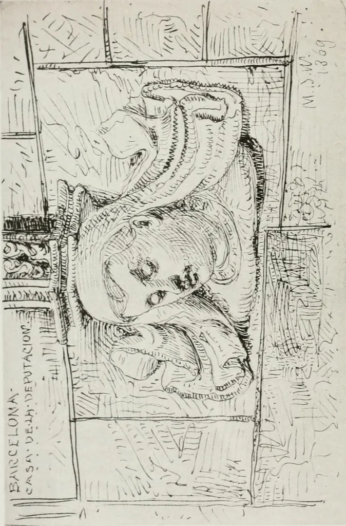 An illustration from An architect's note-book in Spain : principally illustrating the domestic architecture of that country, 1872, leaf 415