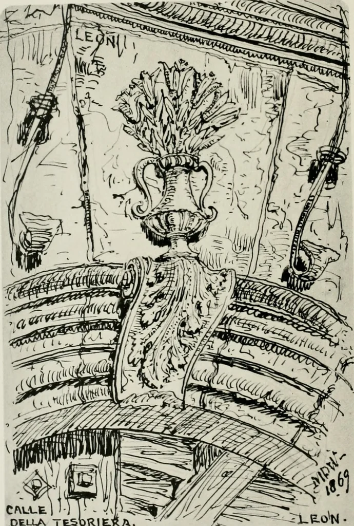 An illustration from An architect's note-book in Spain : principally illustrating the domestic architecture of that country, 1872, leaf 77