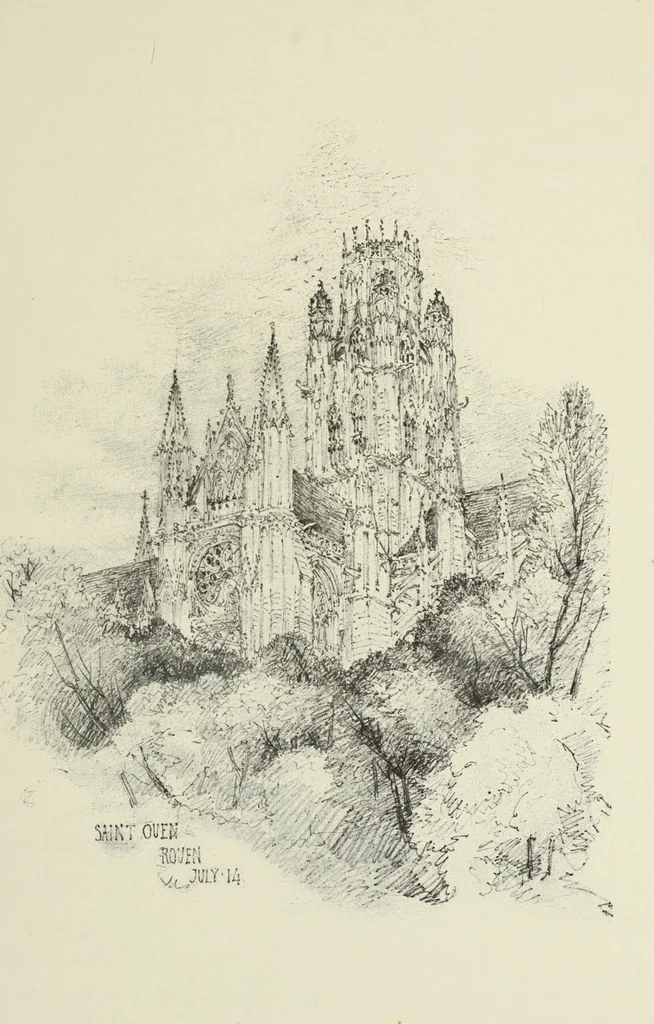 An illustration from An architect's sketch book, 1912, leaf 112