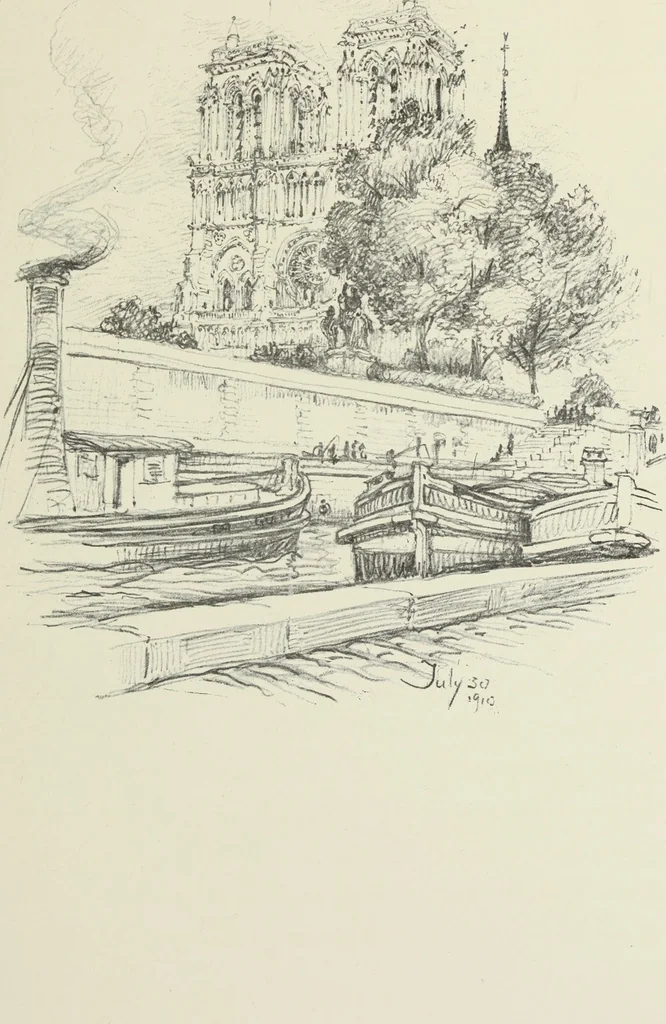 An illustration from An architect's sketch book, 1912, leaf 124