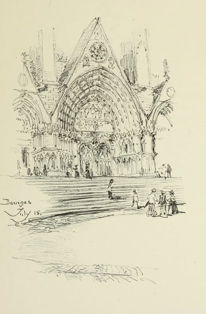An illustration from An architect's sketch book, 1912, leaf 136