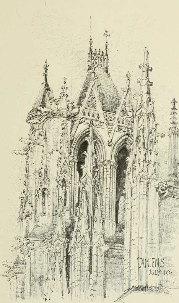 An illustration from An architect's sketch book, 1912, leaf 140