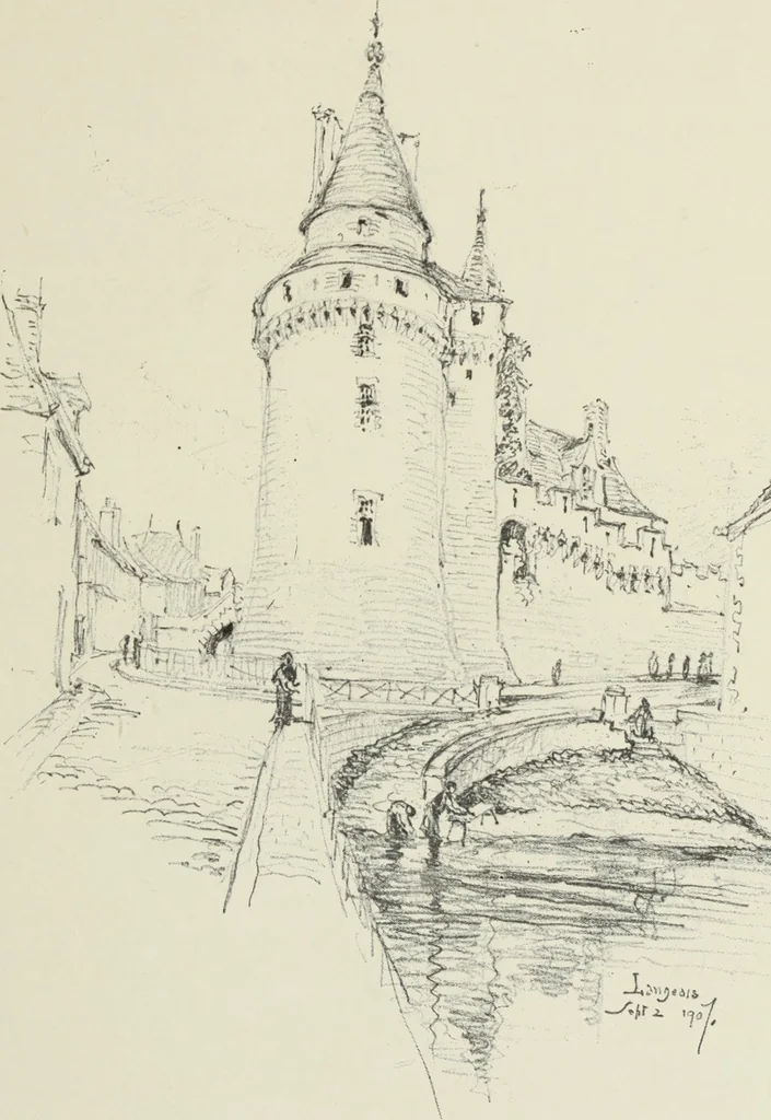 An illustration from An architect's sketch book, 1912, leaf 164