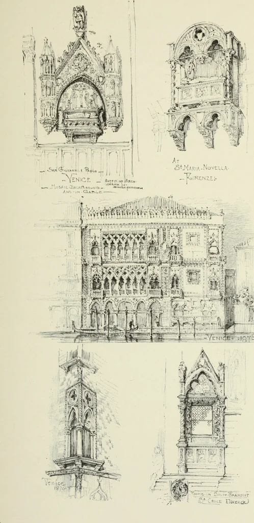 An illustration from An architect's sketch book, 1912, leaf 36