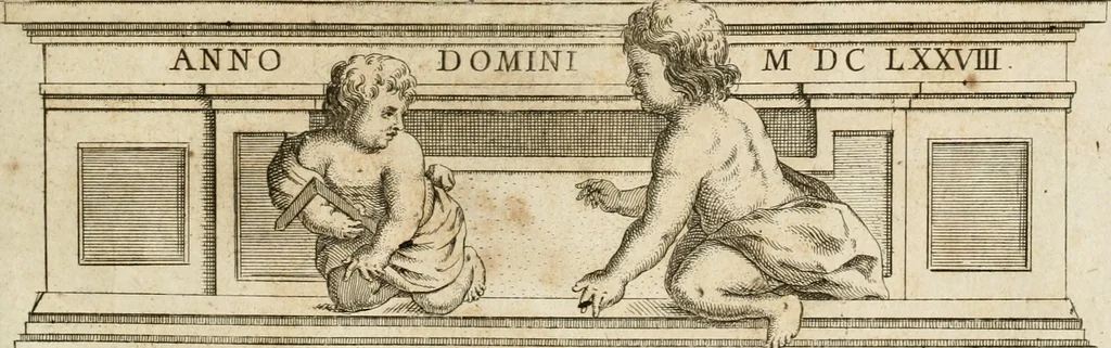 An illustration from Architectura civil recta y obliqua : considerada y dibuxada en el Templo de Ierusalen ... promovida a suma perfeccion en el templo y palacio de S. Lorenço cerca del Escurial ..., 1678, leaf 608
