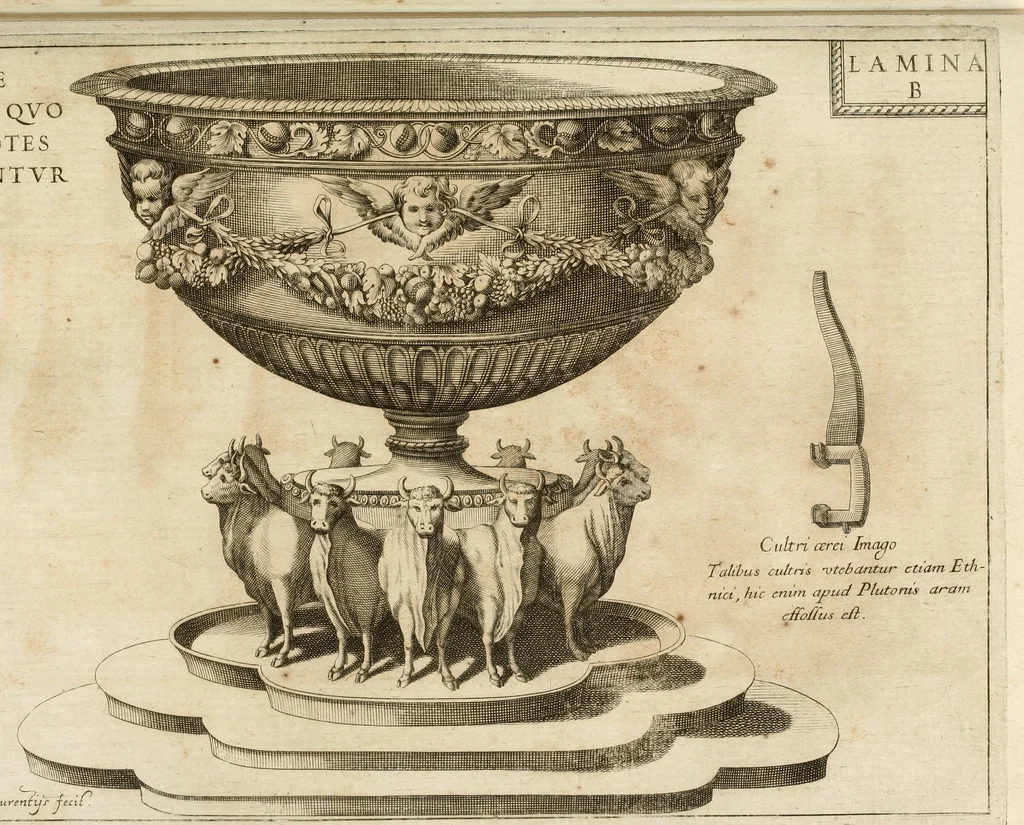 An illustration from Architectura civil recta y obliqua : considerada y dibuxada en el Templo de Ierusalen ... promovida a suma perfeccion en el templo y palacio de S. Lorenço cerca del Escurial ..., 1678, leaf 612