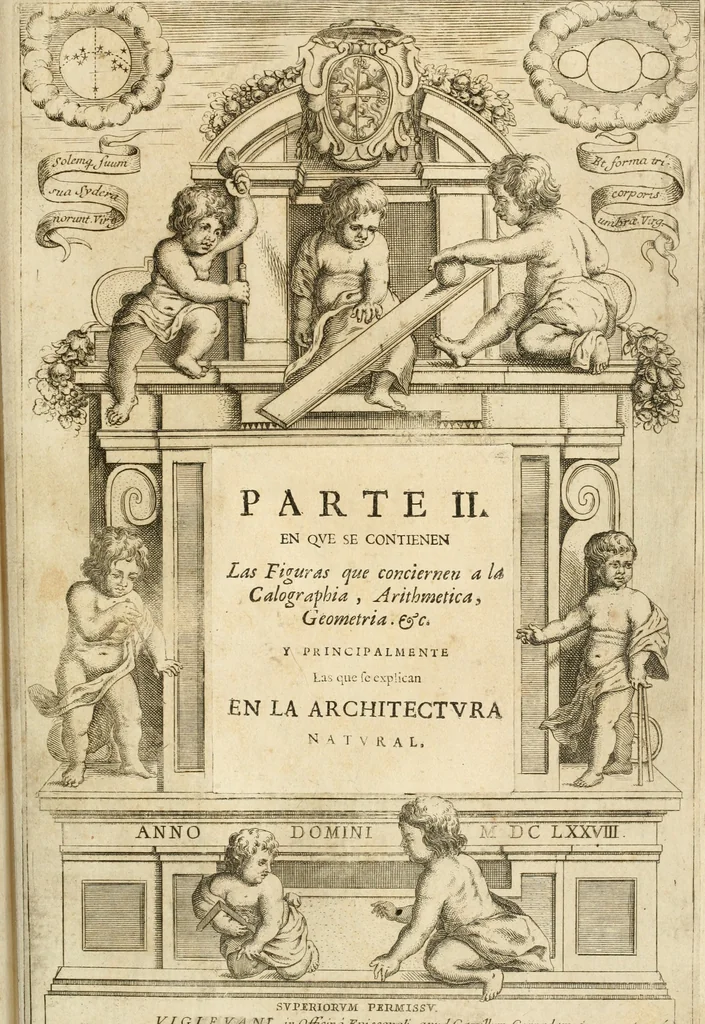 An illustration from Architectura civil recta y obliqua : considerada y dibuxada en el Templo de Ierusalen ... promovida a suma perfeccion en el templo y palacio de S. Lorenço cerca del Escurial ..., 1678, leaf 626
