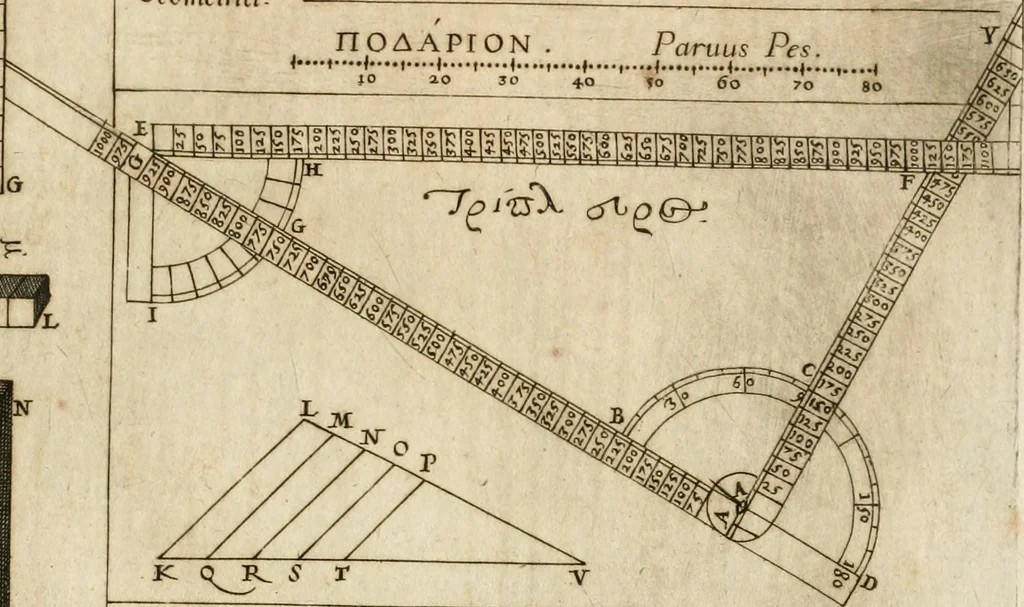 An illustration from Architectura civil recta y obliqua : considerada y dibuxada en el Templo de Ierusalen ... promovida a suma perfeccion en el templo y palacio de S. Lorenço cerca del Escurial ..., 1678, leaf 636