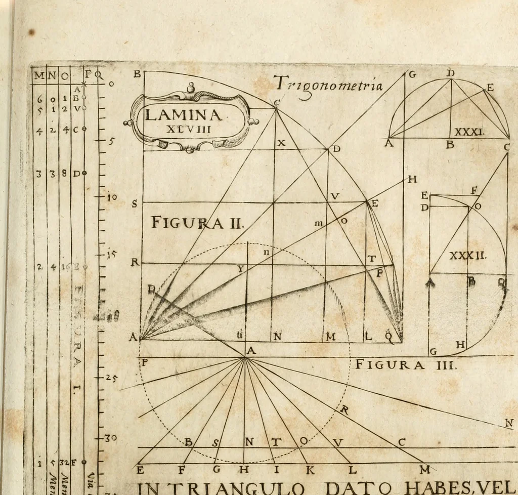 An illustration from Architectura civil recta y obliqua : considerada y dibuxada en el Templo de Ierusalen ... promovida a suma perfeccion en el templo y palacio de S. Lorenço cerca del Escurial ..., 1678, leaf 724