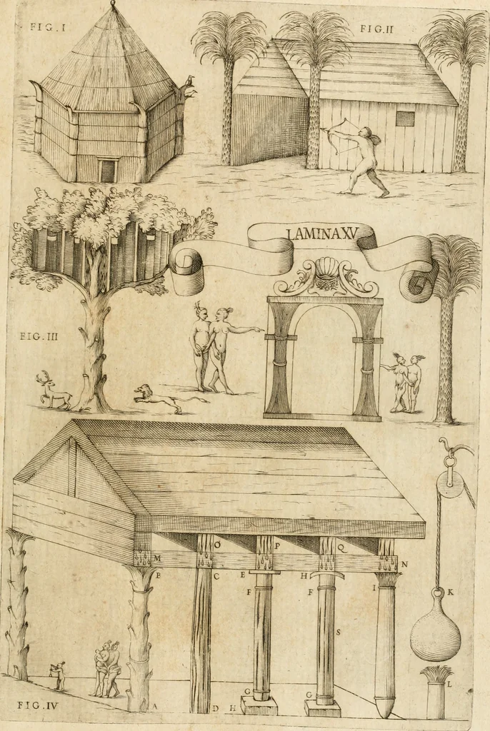 An illustration from Architectura civil recta y obliqua : considerada y dibuxada en el Templo de Ierusalen ... promovida a suma perfeccion en el templo y palacio de S. Lorenço cerca del Escurial ..., 1678, leaf 744