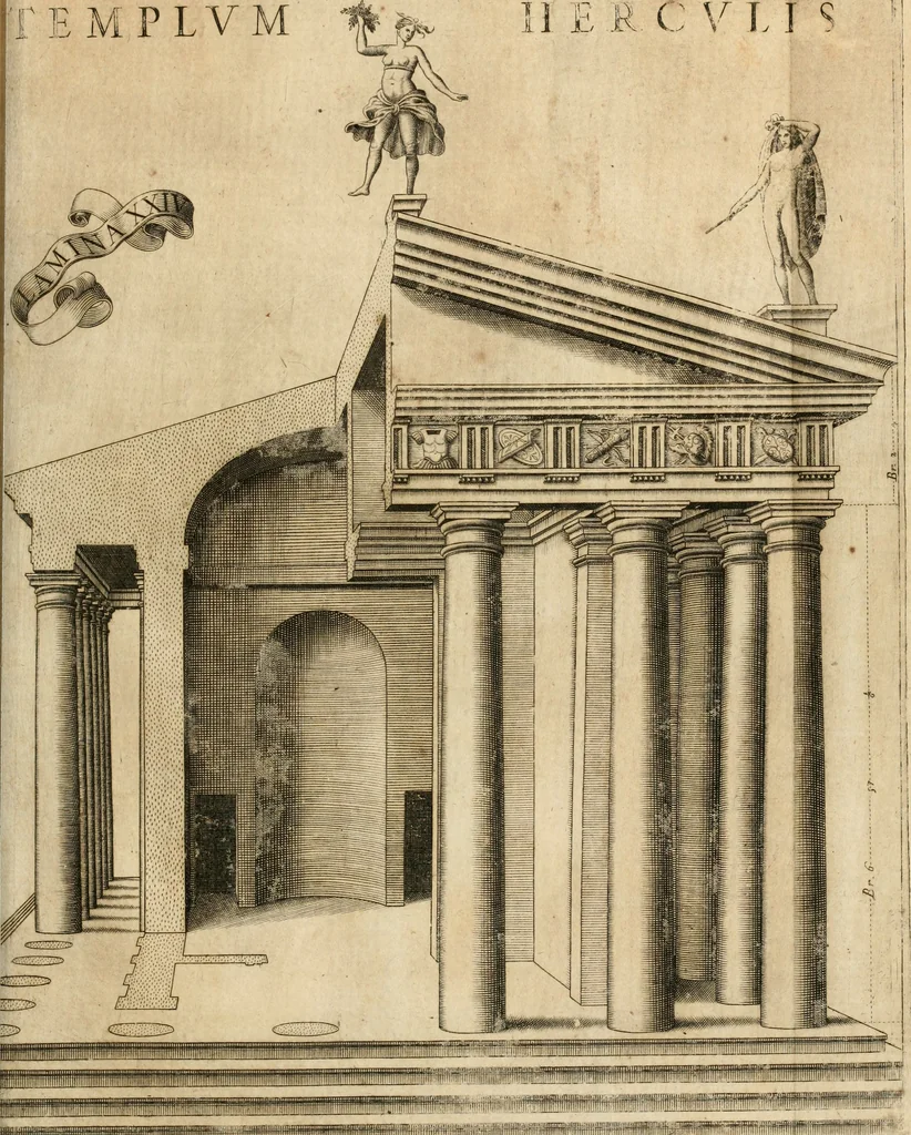An illustration from Architectura civil recta y obliqua : considerada y dibuxada en el Templo de Ierusalen ... promovida a suma perfeccion en el templo y palacio de S. Lorenço cerca del Escurial ..., 1678, leaf 762