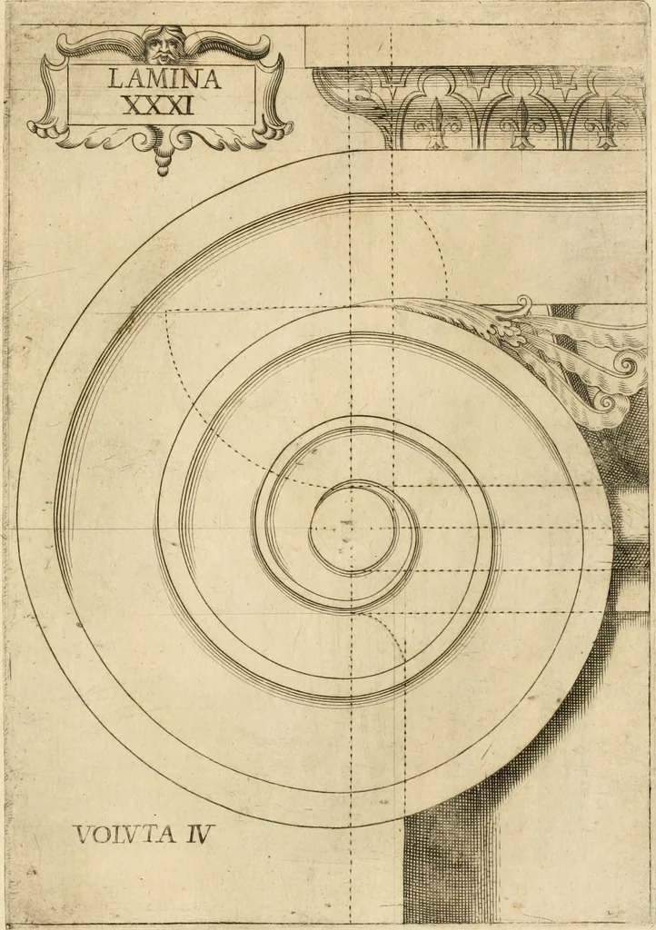 An illustration from Architectura civil recta y obliqua : considerada y dibuxada en el Templo de Ierusalen ... promovida a suma perfeccion en el templo y palacio de S. Lorenço cerca del Escurial ..., 1678, leaf 778