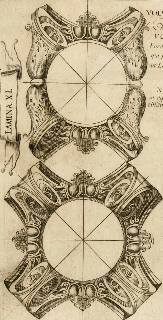 An illustration from Architectura civil recta y obliqua : considerada y dibuxada en el Templo de Ierusalen ... promovida a suma perfeccion en el templo y palacio de S. Lorenço cerca del Escurial ..., 1678, leaf 796