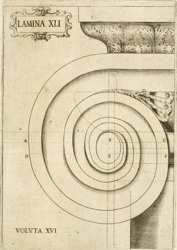 An illustration from Architectura civil recta y obliqua : considerada y dibuxada en el Templo de Ierusalen ... promovida a suma perfeccion en el templo y palacio de S. Lorenço cerca del Escurial ..., 1678, leaf 798