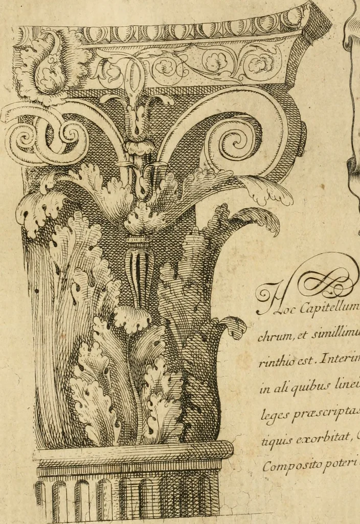 An illustration from Architectura civil recta y obliqua : considerada y dibuxada en el Templo de Ierusalen ... promovida a suma perfeccion en el templo y palacio de S. Lorenço cerca del Escurial ..., 1678, leaf 816