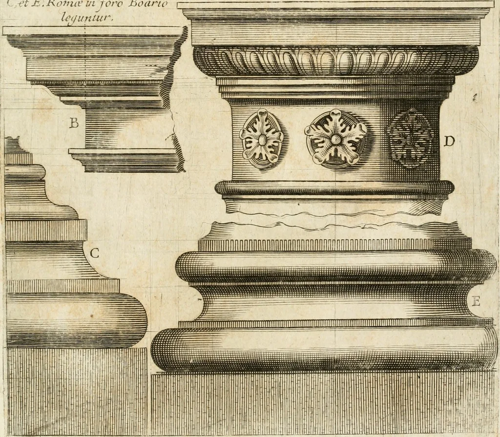 An illustration from Architectura civil recta y obliqua : considerada y dibuxada en el Templo de Ierusalen ... promovida a suma perfeccion en el templo y palacio de S. Lorenço cerca del Escurial ..., 1678, leaf 826