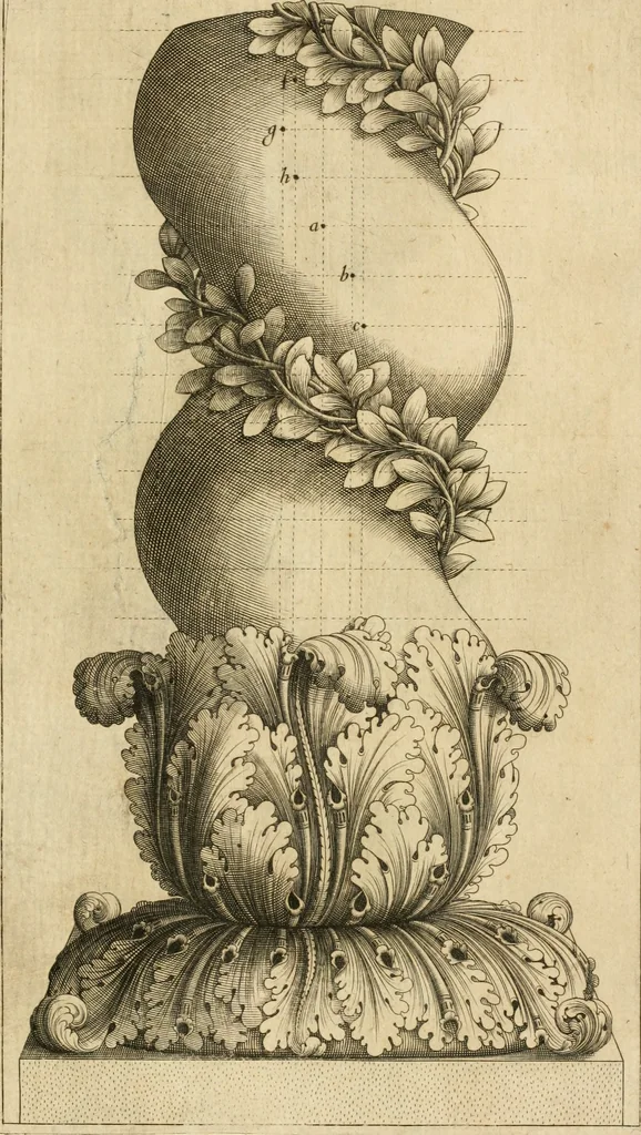 An illustration from Architectura civil recta y obliqua : considerada y dibuxada en el Templo de Ierusalen ... promovida a suma perfeccion en el templo y palacio de S. Lorenço cerca del Escurial ..., 1678, leaf 834