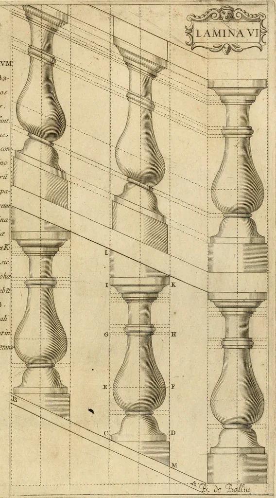 An illustration from Architectura civil recta y obliqua : considerada y dibuxada en el Templo de Ierusalen ... promovida a suma perfeccion en el templo y palacio de S. Lorenço cerca del Escurial ..., 1678, leaf 858