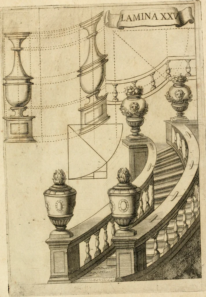 An illustration from Architectura civil recta y obliqua : considerada y dibuxada en el Templo de Ierusalen ... promovida a suma perfeccion en el templo y palacio de S. Lorenço cerca del Escurial ..., 1678, leaf 896