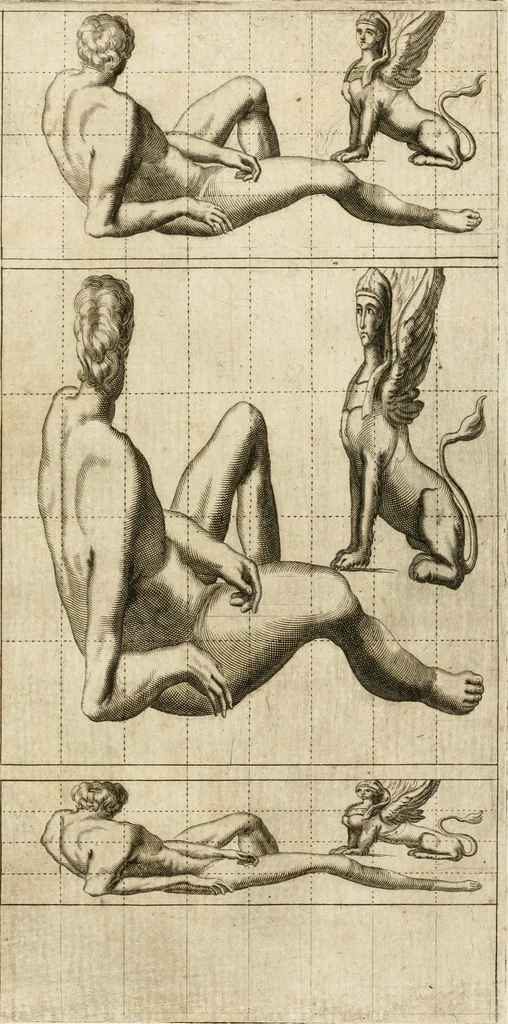 An illustration from Architectura civil recta y obliqua : considerada y dibuxada en el Templo de Ierusalen ... promovida a suma perfeccion en el templo y palacio de S. Lorenço cerca del Escurial ..., 1678, leaf 910