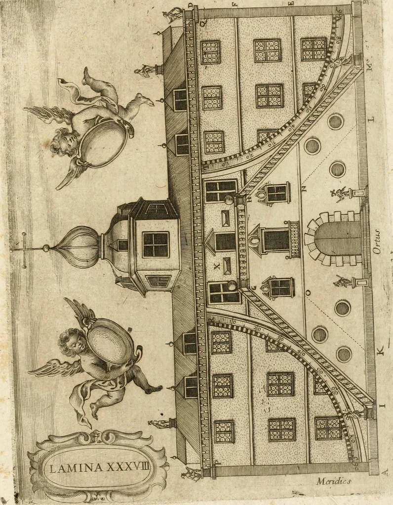 An illustration from Architectura civil recta y obliqua : considerada y dibuxada en el Templo de Ierusalen ... promovida a suma perfeccion en el templo y palacio de S. Lorenço cerca del Escurial ..., 1678, leaf 922