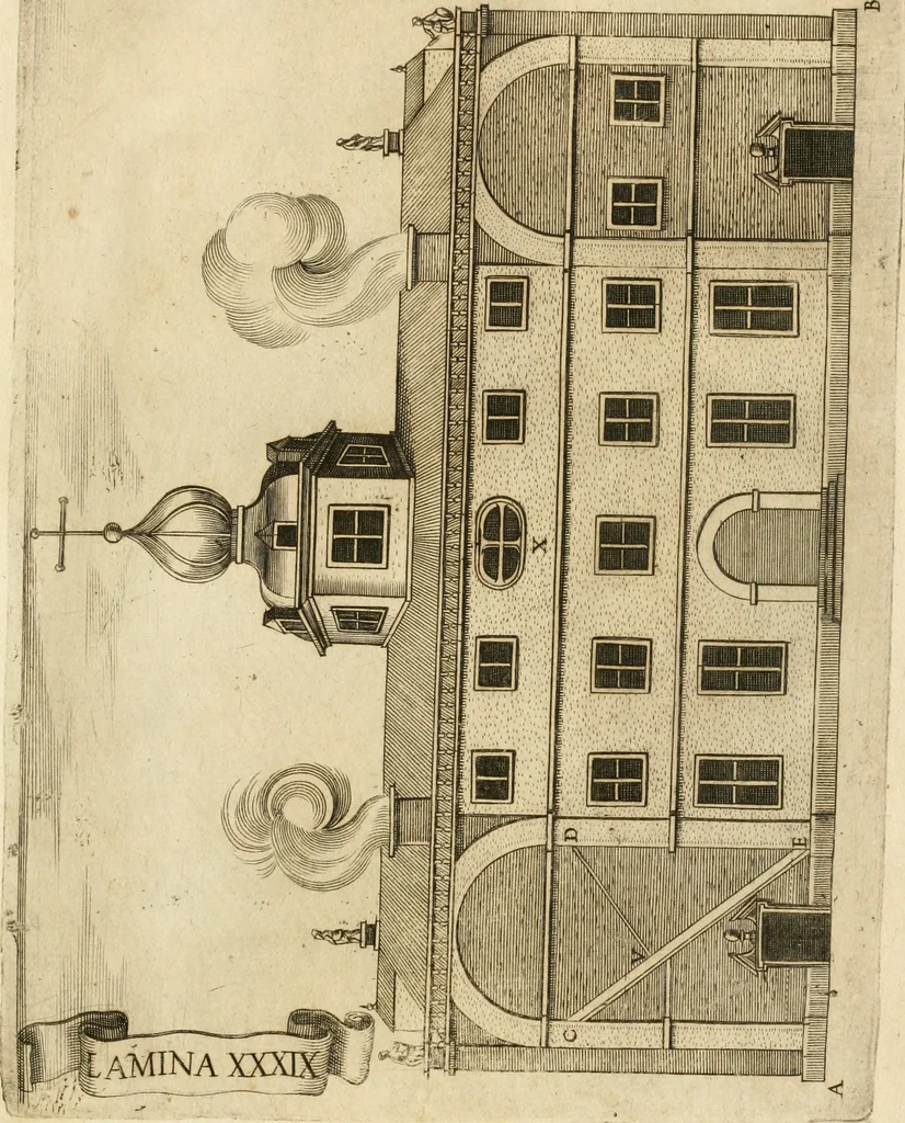 An illustration from Architectura civil recta y obliqua : considerada y dibuxada en el Templo de Ierusalen ... promovida a suma perfeccion en el templo y palacio de S. Lorenço cerca del Escurial ..., 1678, leaf 924