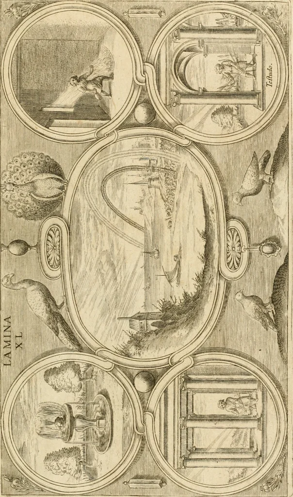 An illustration from Architectura civil recta y obliqua : considerada y dibuxada en el Templo de Ierusalen ... promovida a suma perfeccion en el templo y palacio de S. Lorenço cerca del Escurial ..., 1678, leaf 926