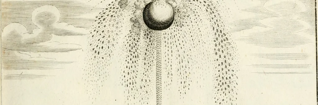An illustration from Architectura curiosa nova, exponens 1. Fundamenta hydragogica, indolemq[ue] aquæ, aëris interventu in altum levandæ. 2. Varios aquarum ac salientium fontium lusus per varia spectatu jucunda epistomiorum seu siphonum genera. 3. Magnum amnissimorum fontium, machinarumq[ue] aquæductoriarum sumtu magno exstructarum, ac per Italiam, Britanniam, Germaniam &c. visendarum, numerum. 4. Specus artificiales sumtuosissimas, cum plerisq[ue] principum europæorum palatiis, hortis, aulis; nec non præcipuis monasteriis atq[ue] arcibus. 5. Cum auctario figurarum elegantissimarum, ad hortorum topiaria vario ductù dividenda, nec non conclavium laquearibus ac pavimentis segmentandis, itemq[ue] labyrinthis construendis, adhibendarum. Omnia 200 æri incisis... descripta, 1664, leaf 104