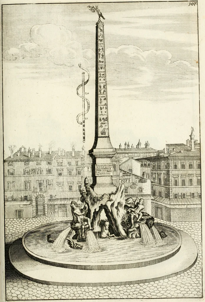 An illustration from Architectura curiosa nova, exponens 1. Fundamenta hydragogica, indolemq[ue] aquæ, aëris interventu in altum levandæ. 2. Varios aquarum ac salientium fontium lusus per varia spectatu jucunda epistomiorum seu siphonum genera. 3. Magnum amnissimorum fontium, machinarumq[ue] aquæductoriarum sumtu magno exstructarum, ac per Italiam, Britanniam, Germaniam &c. visendarum, numerum. 4. Specus artificiales sumtuosissimas, cum plerisq[ue] principum europæorum palatiis, hortis, aulis; nec non præcipuis monasteriis atq[ue] arcibus. 5. Cum auctario figurarum elegantissimarum, ad hortorum topiaria vario ductù dividenda, nec non conclavium laquearibus ac pavimentis segmentandis, itemq[ue] labyrinthis construendis, adhibendarum. Omnia 200 æri incisis... descripta, 1664, leaf 390