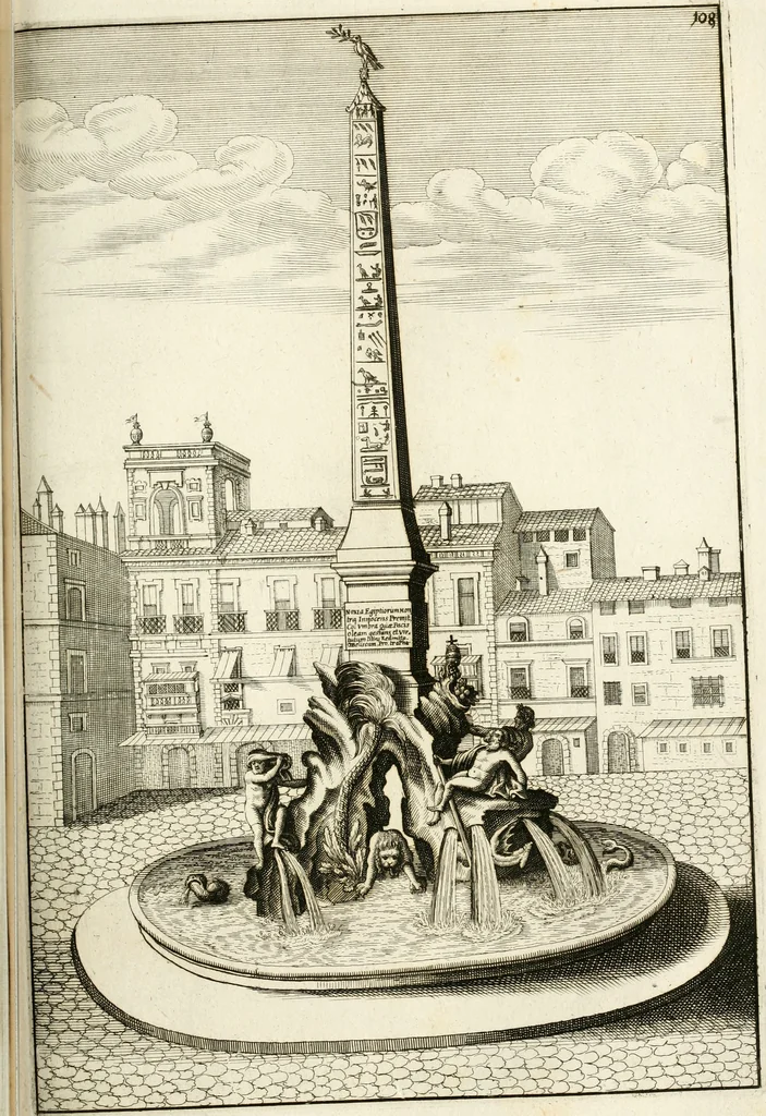 An illustration from Architectura curiosa nova, exponens 1. Fundamenta hydragogica, indolemq[ue] aquæ, aëris interventu in altum levandæ. 2. Varios aquarum ac salientium fontium lusus per varia spectatu jucunda epistomiorum seu siphonum genera. 3. Magnum amnissimorum fontium, machinarumq[ue] aquæductoriarum sumtu magno exstructarum, ac per Italiam, Britanniam, Germaniam &c. visendarum, numerum. 4. Specus artificiales sumtuosissimas, cum plerisq[ue] principum europæorum palatiis, hortis, aulis; nec non præcipuis monasteriis atq[ue] arcibus. 5. Cum auctario figurarum elegantissimarum, ad hortorum topiaria vario ductù dividenda, nec non conclavium laquearibus ac pavimentis segmentandis, itemq[ue] labyrinthis construendis, adhibendarum. Omnia 200 æri incisis... descripta, 1664, leaf 392