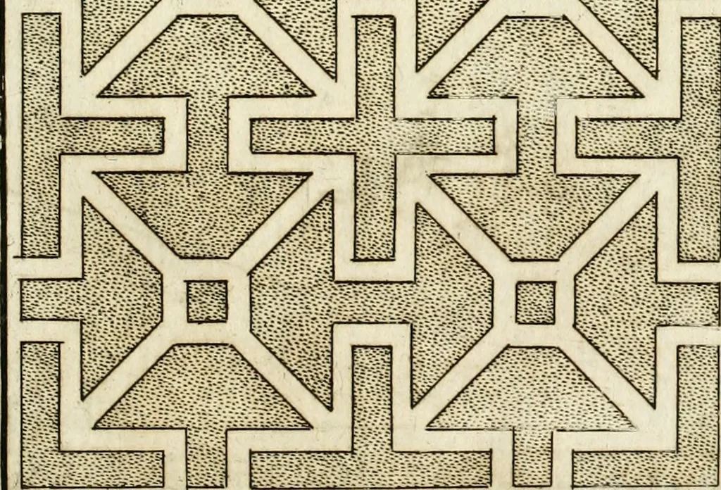 An illustration from Architectura curiosa nova, exponens 1. Fundamenta hydragogica, indolemq[ue] aquæ, aëris interventu in altum levandæ. 2. Varios aquarum ac salientium fontium lusus per varia spectatu jucunda epistomiorum seu siphonum genera. 3. Magnum amnissimorum fontium, machinarumq[ue] aquæductoriarum sumtu magno exstructarum, ac per Italiam, Britanniam, Germaniam &c. visendarum, numerum. 4. Specus artificiales sumtuosissimas, cum plerisq[ue] principum europæorum palatiis, hortis, aulis; nec non præcipuis monasteriis atq[ue] arcibus. 5. Cum auctario figurarum elegantissimarum, ad hortorum topiaria vario ductù dividenda, nec non conclavium laquearibus ac pavimentis segmentandis, itemq[ue] labyrinthis construendis, adhibendarum. Omnia 200 æri incisis... descripta, 1664, leaf 500